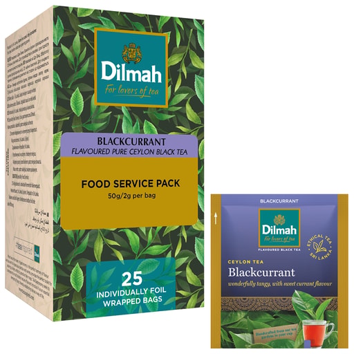 DILMAH juodoji Ceilono arbata Blackcurrant, 25 pakeliai 