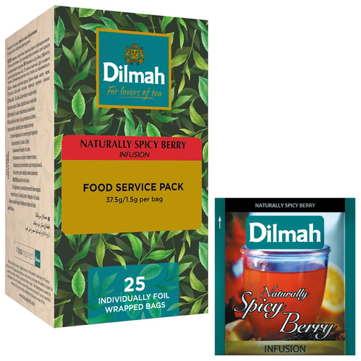 DILMAH žolelių ir vaisių arbata Spicy berry, 25 pakeliai