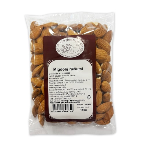 Migdolų riešutai, 150g