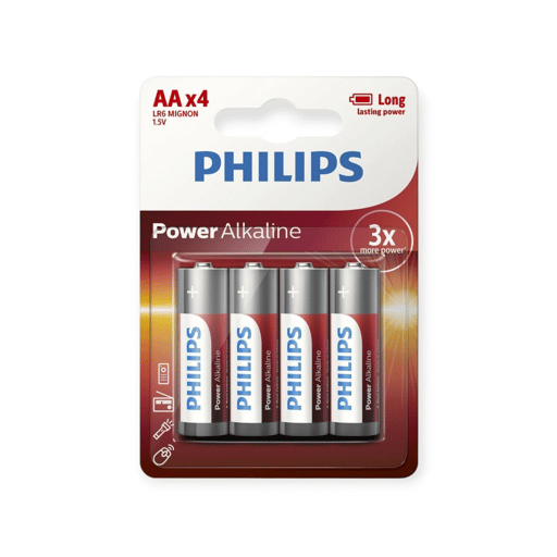 PHILIPS Power Alkaline AA/LR6 B4 elementai