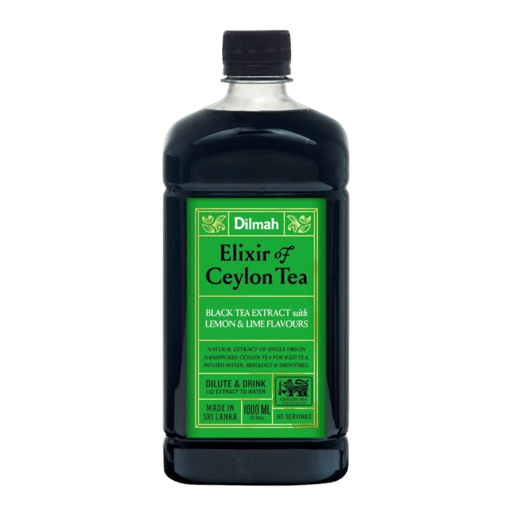 DILMAH ELIXIR juodos arbatos citrinų ir laimo skonio koncentratas, 1000 ml