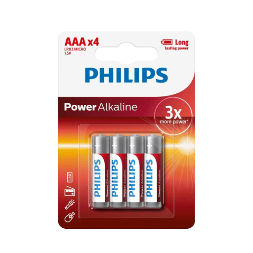 PHILIPS Power Alkaline AAA/LR03 B4 elementai